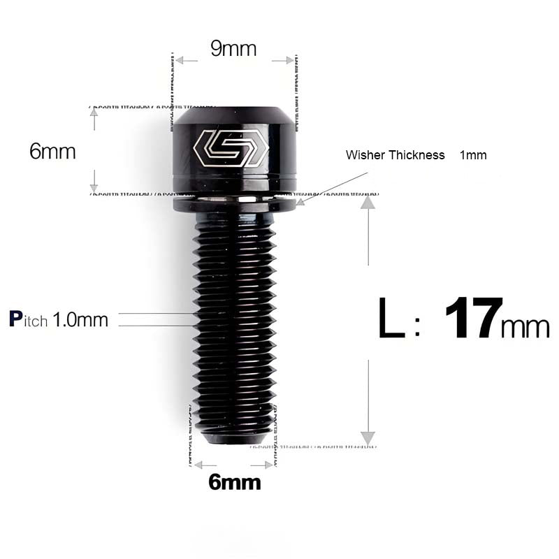 M6*17/19/25/30 Crankset Titanium Bolts with Washers for Disc Brake