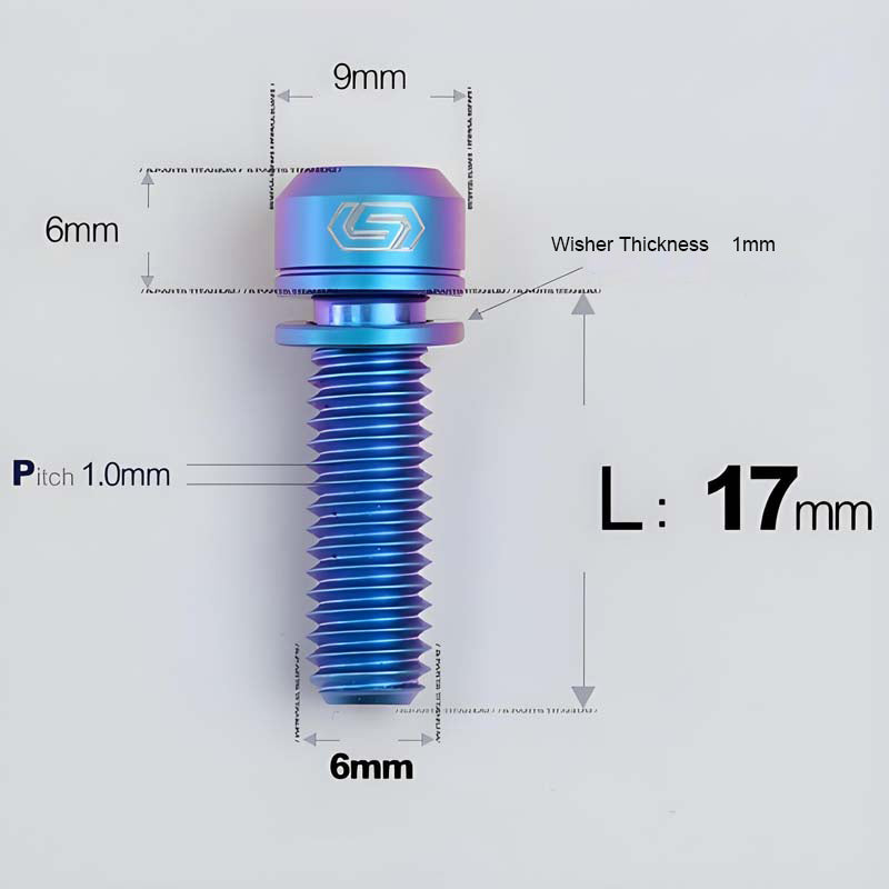 M6*17/19/25/30 Crankset Titanium Bolts with Washers for Disc Brake