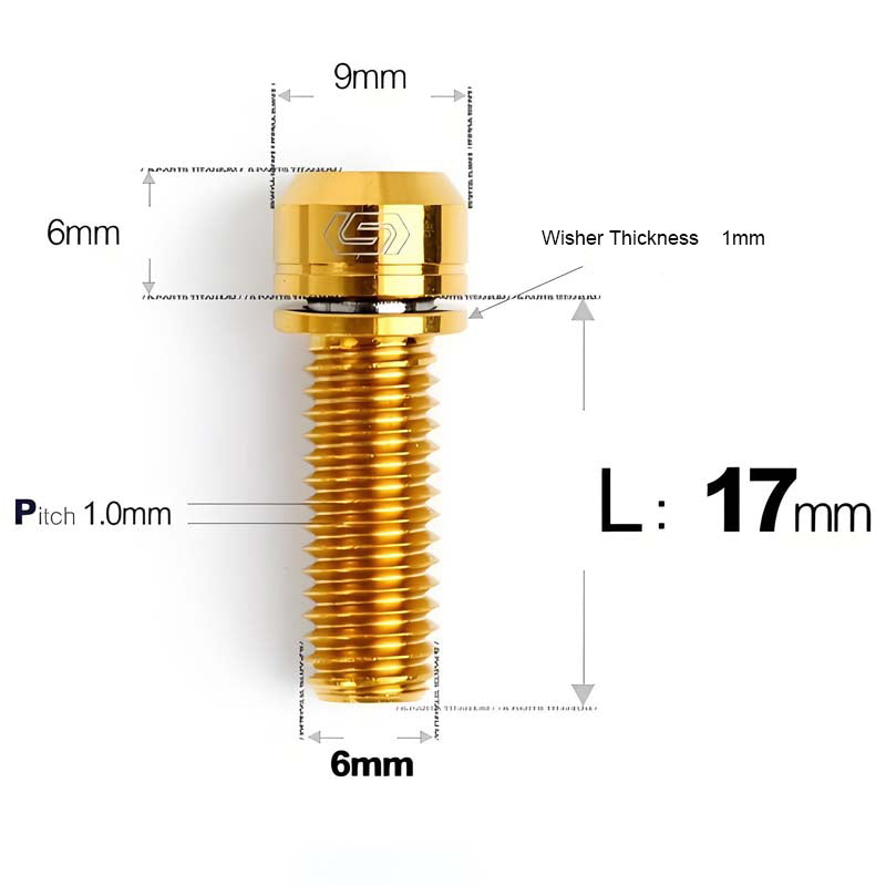 M6*17/19/25/30 Crankset Titanium Bolts with Washers for Disc Brake
