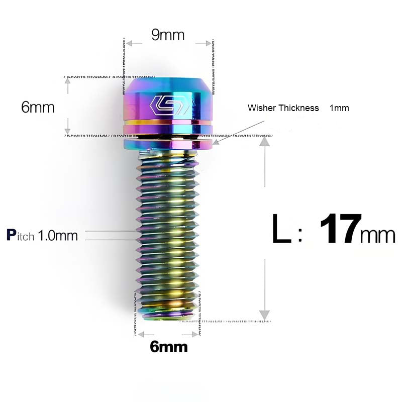 M6*17/19/25/30 Crankset Titanium Bolts with Washers for Disc Brake