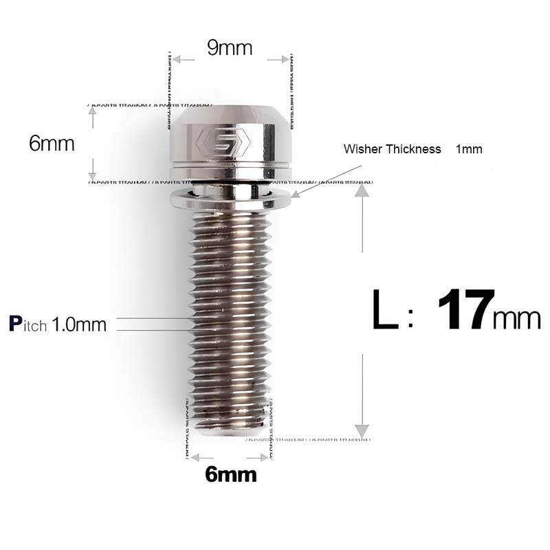 M6*17/19/25/30 Crankset Titanium Bolts with Washers for Disc Brake