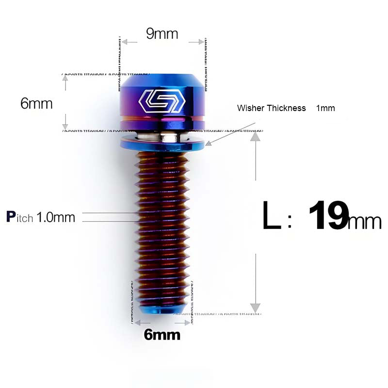 M6*17/19/25/30 Crankset Titanium Bolts with Washers for Disc Brake