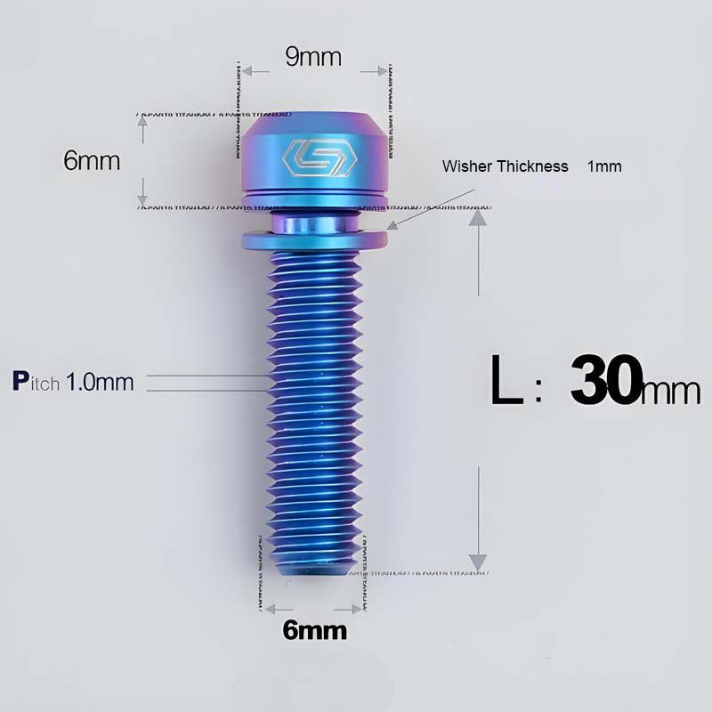 M6*17/19/25/30 Crankset Titanium Bolts with Washers for Disc Brake