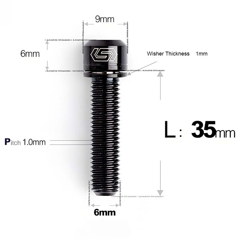 M6*17/19/25/30 Crankset Titanium Bolts with Washers for Disc Brake