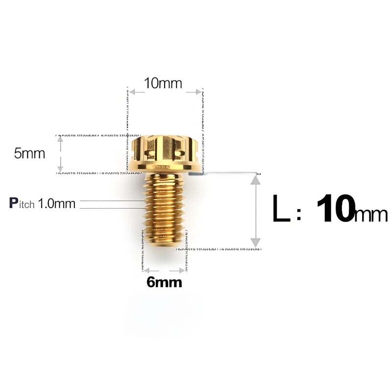 M6 Titanium Full Thread Bolts (8-30mm) for Motorcycles, Bicycles, and E-Bikes