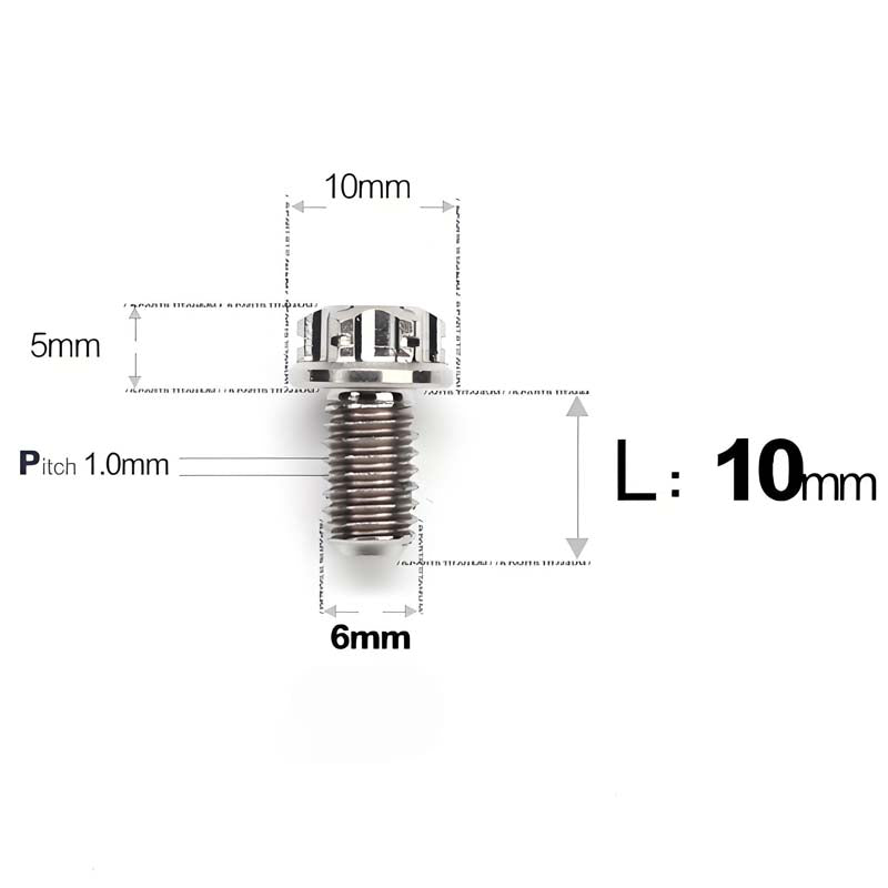 M6 Titanium Full Thread Bolts (8-30mm) for Motorcycles, Bicycles, and E-Bikes