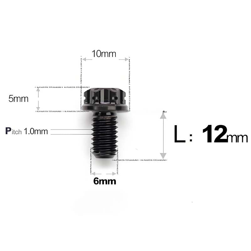 M6 Titanium Full Thread Bolts (8-30mm) for Motorcycles, Bicycles, and E-Bikes