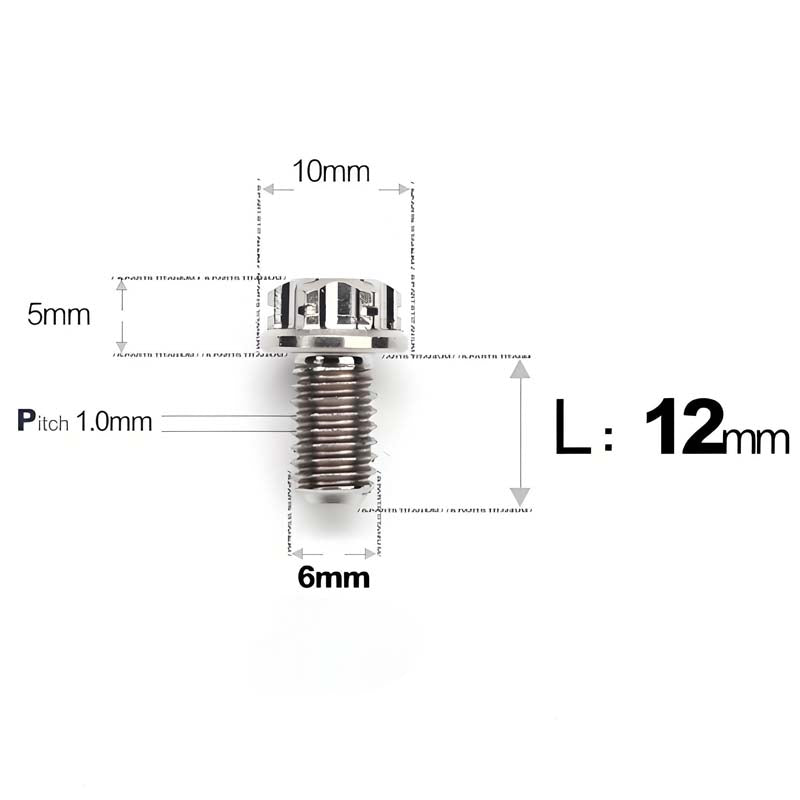 M6 Titanium Full Thread Bolts (8-30mm) for Motorcycles, Bicycles, and E-Bikes