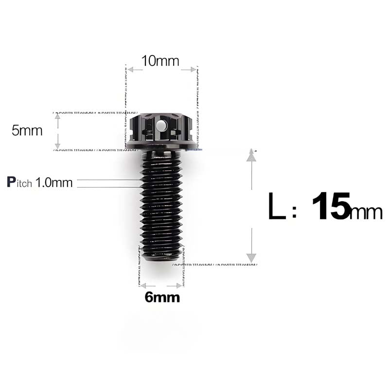 M6 Titanium Full Thread Bolts (8-30mm) for Motorcycles, Bicycles, and E-Bikes