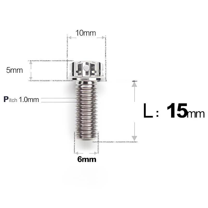 M6 Titanium Full Thread Bolts (8-30mm) for Motorcycles, Bicycles, and E-Bikes