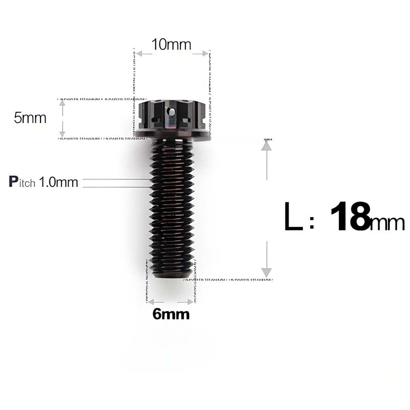 M6 Titanium Full Thread Bolts (8-30mm) for Motorcycles, Bicycles, and E-Bikes