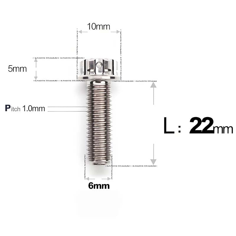 M6 Titanium Full Thread Bolts (8-30mm) for Motorcycles, Bicycles, and E-Bikes