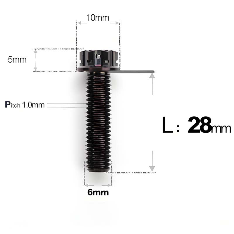 M6 Titanium Full Thread Bolts (8-30mm) for Motorcycles, Bicycles, and E-Bikes