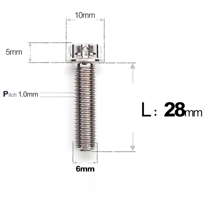 M6 Titanium Full Thread Bolts (8-30mm) for Motorcycles, Bicycles, and E-Bikes