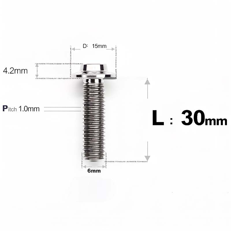 M6 X 8-30MM D15 Button Head Titanium Bolts For Electric Motorcycle