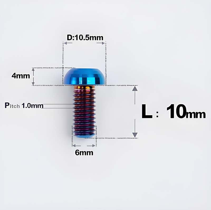 M6 X L8 20 35MM Top Cap Headset Titanium Bolt For Bike