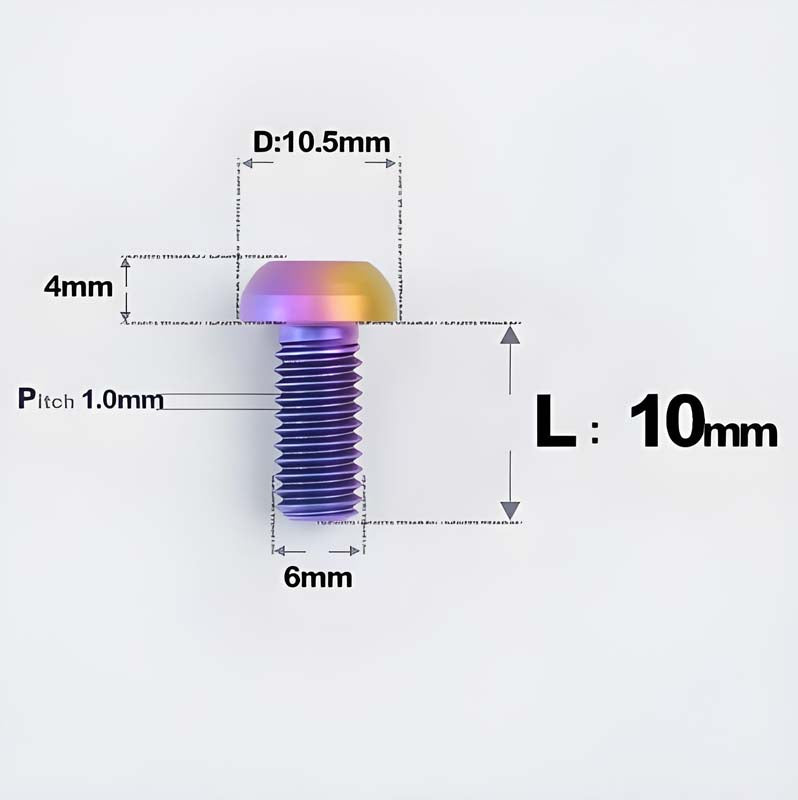 M6 X L8 20 35MM Top Cap Headset Titanium Bolt For Bike