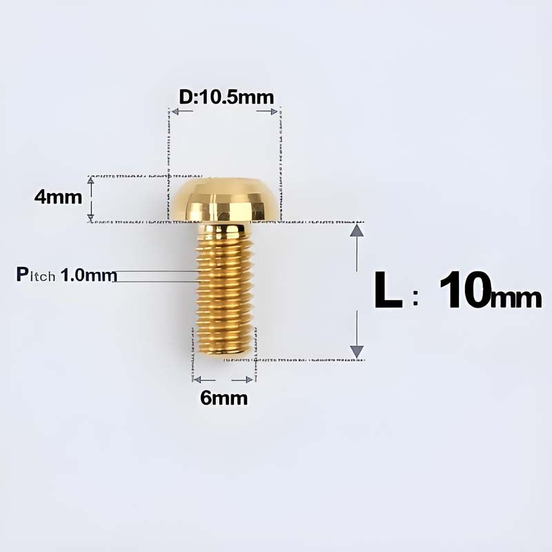 M6 X L8 20 35MM Top Cap Headset Titanium Bolt For Bike