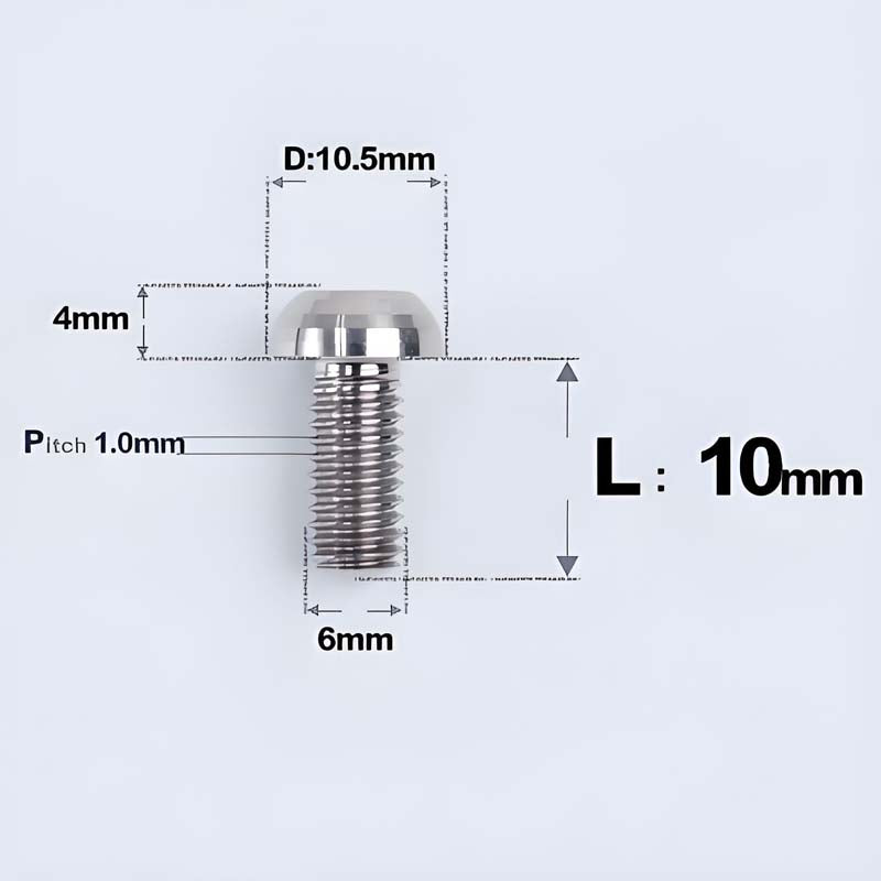 M6 X L8 20 35MM Top Cap Headset Titanium Bolt For Bike