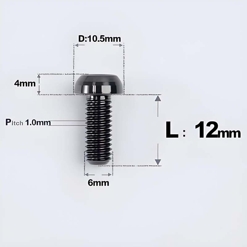 M6 X L8 20 35MM Top Cap Headset Titanium Bolt For Bike
