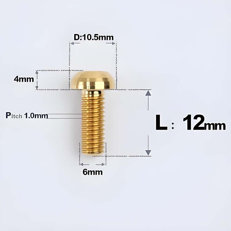 M6 X L8 20 35MM Top Cap Headset Titanium Bolt For Bike