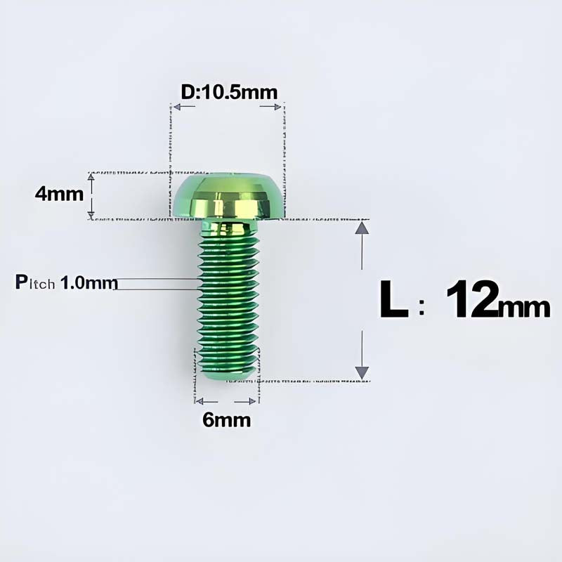 M6 X L8 20 35MM Top Cap Headset Titanium Bolt For Bike