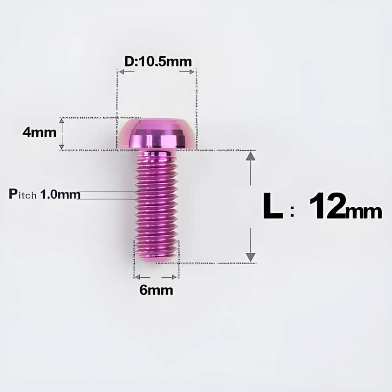 M6 X L8 20 35MM Top Cap Headset Titanium Bolt For Bike