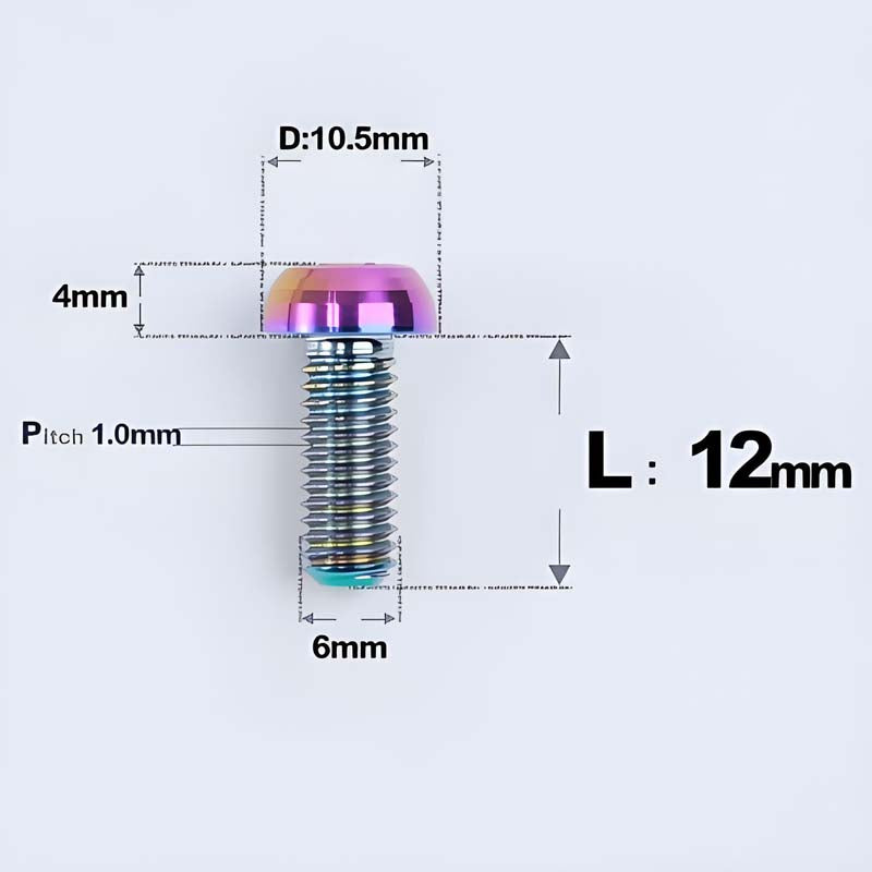 M6 X L8 20 35MM Top Cap Headset Titanium Bolt For Bike