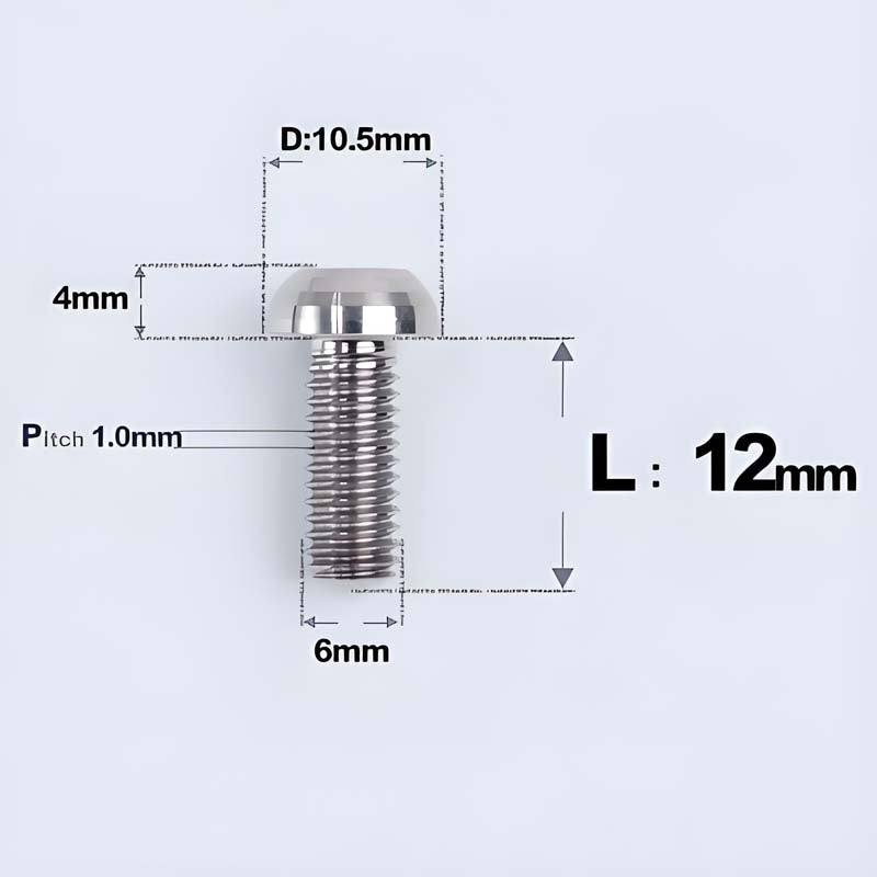 M6 X L8 20 35MM Top Cap Headset Titanium Bolt For Bike