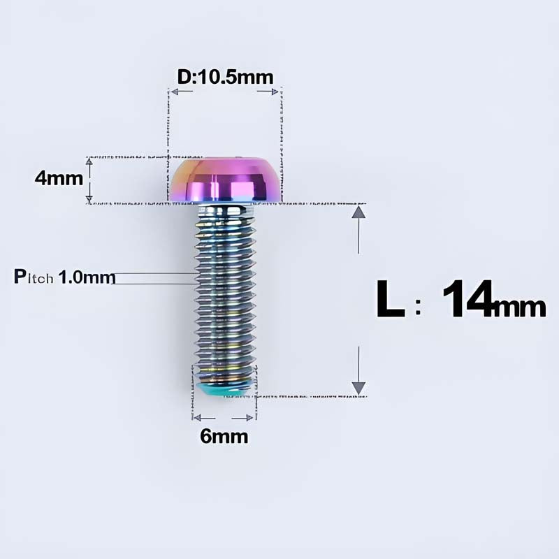 M6 X L8 20 35MM Top Cap Headset Titanium Bolt For Bike