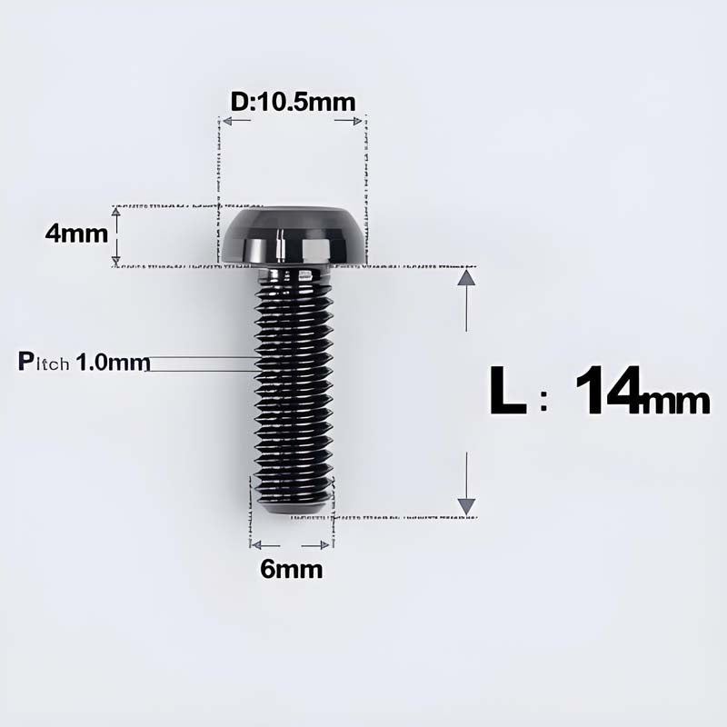 M6 X L8 20 35MM Top Cap Headset Titanium Bolt For Bike