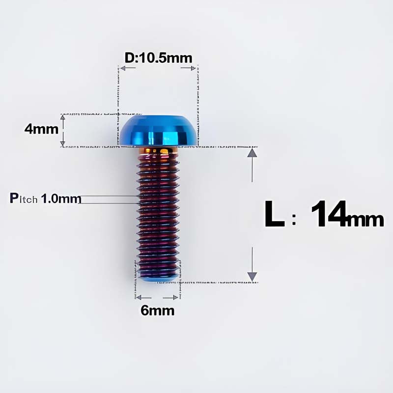 M6 X L8 20 35MM Top Cap Headset Titanium Bolt For Bike