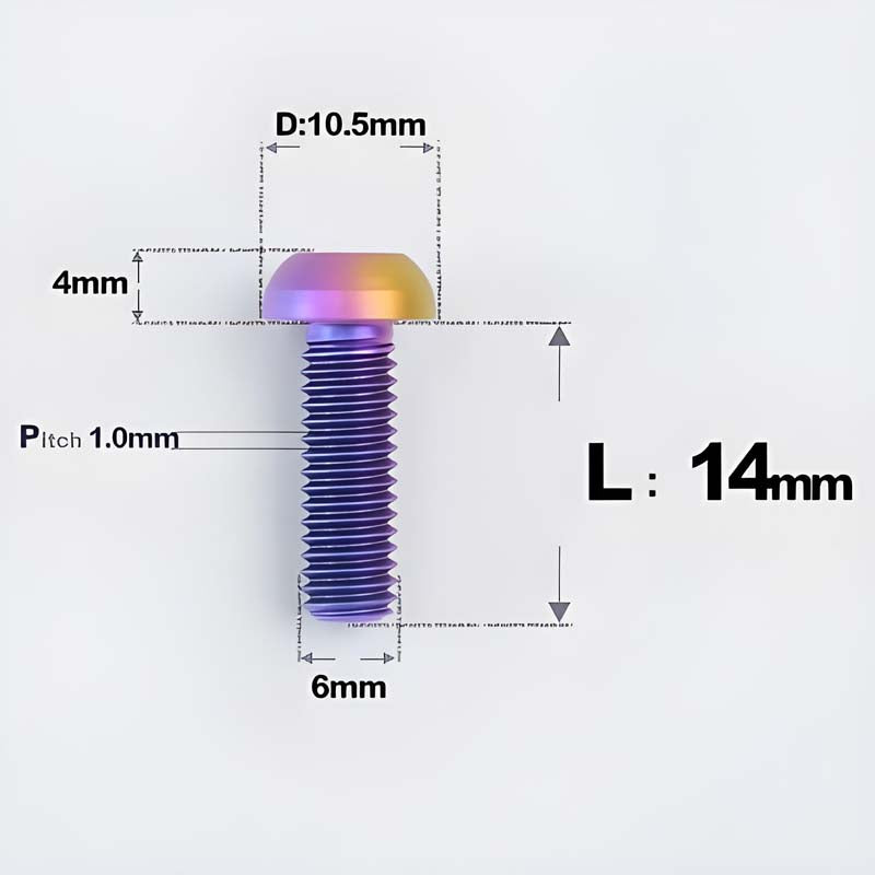 M6 X L8 20 35MM Top Cap Headset Titanium Bolt For Bike