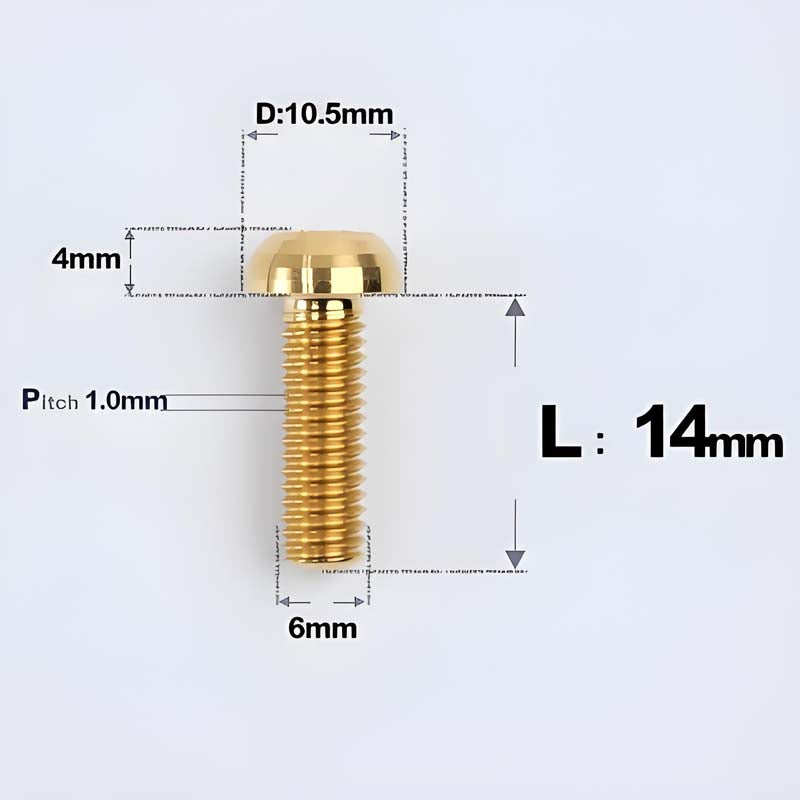 M6 X L8 20 35MM Top Cap Headset Titanium Bolt For Bike