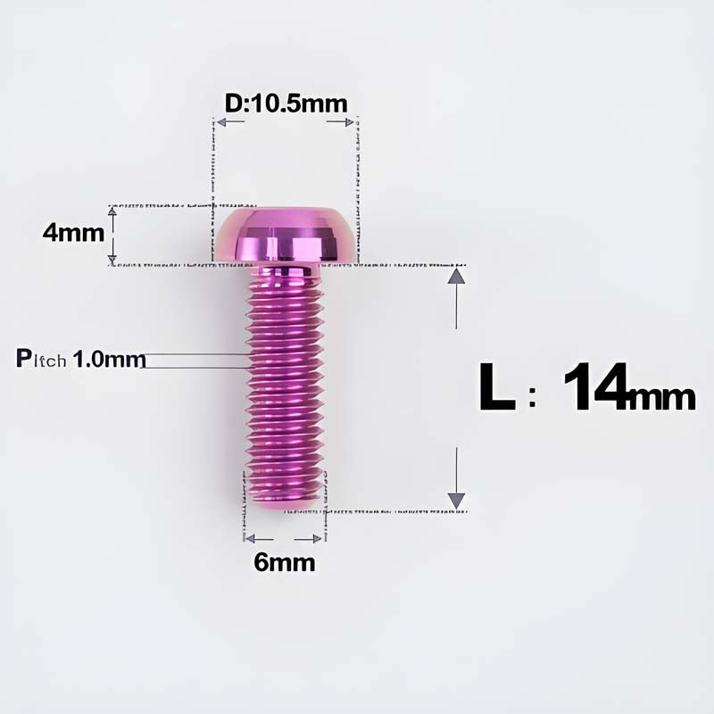 M6 X L8 20 35MM Top Cap Headset Titanium Bolt For Bike