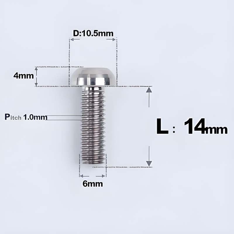 M6 X L8 20 35MM Top Cap Headset Titanium Bolt For Bike