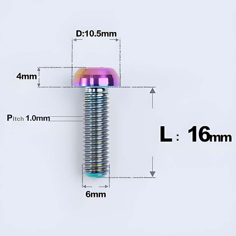 M6 X L8 20 35MM Top Cap Headset Titanium Bolt For Bike