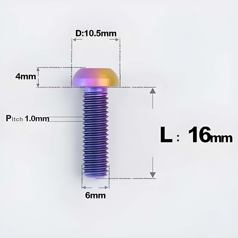 M6 X L8 20 35MM Top Cap Headset Titanium Bolt For Bike