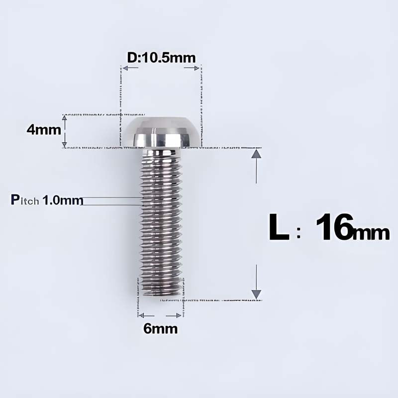 M6 X L8 20 35MM Top Cap Headset Titanium Bolt For Bike