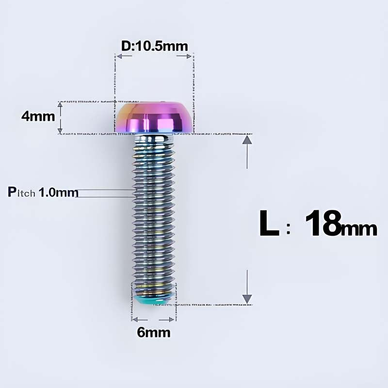 M6 X L8 20 35MM Top Cap Headset Titanium Bolt For Bike