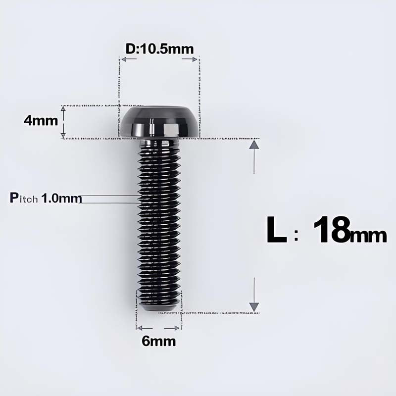 M6 X L8 20 35MM Top Cap Headset Titanium Bolt For Bike