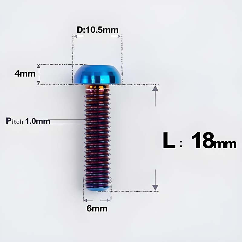 M6 X L8 20 35MM Top Cap Headset Titanium Bolt For Bike