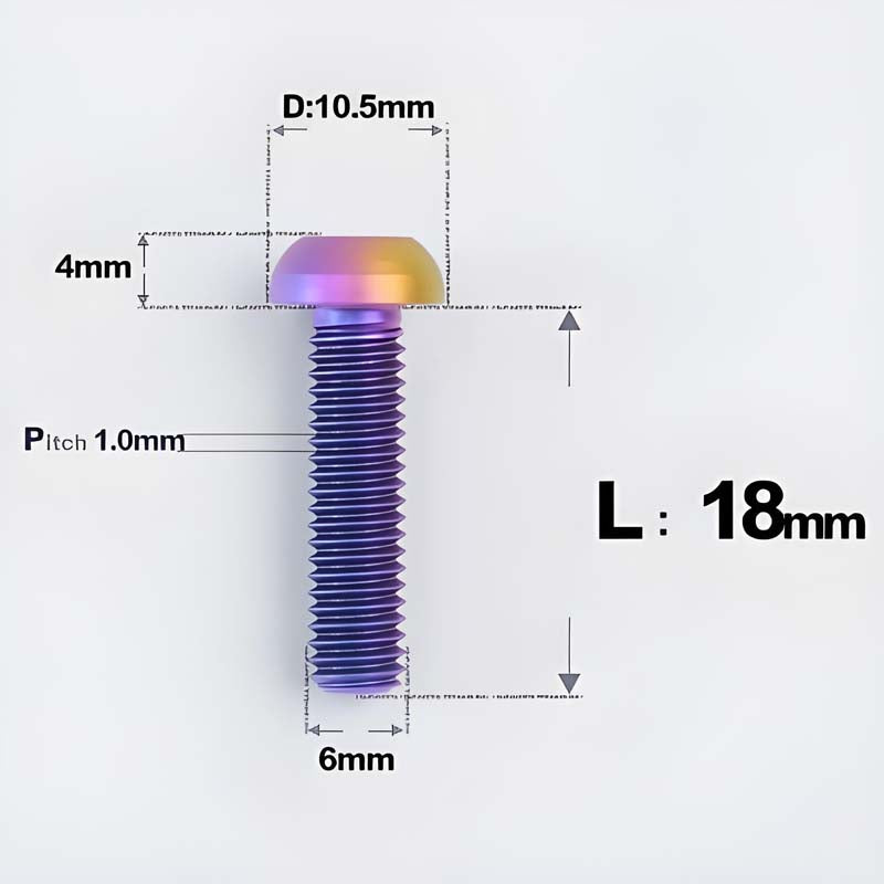 M6 X L8 20 35MM Top Cap Headset Titanium Bolt For Bike