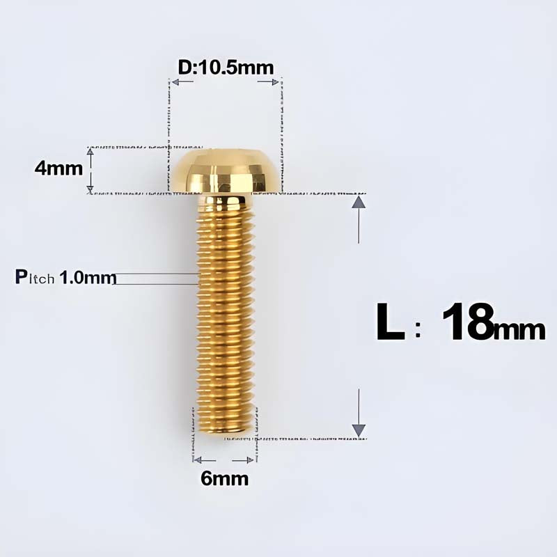 M6 X L8 20 35MM Top Cap Headset Titanium Bolt For Bike