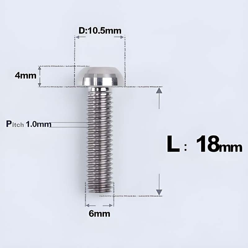 M6 X L8 20 35MM Top Cap Headset Titanium Bolt For Bike