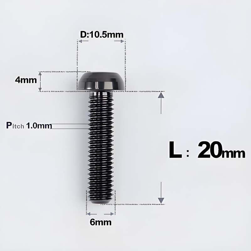 M6 X L8 20 35MM Top Cap Headset Titanium Bolt For Bike