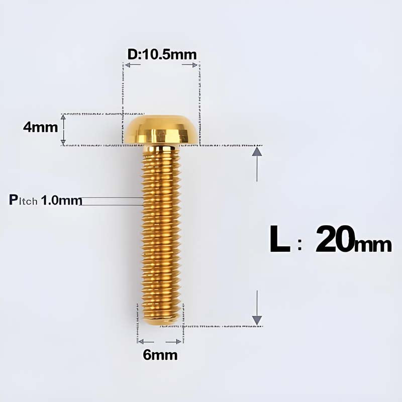 M6 X L8 20 35MM Top Cap Headset Titanium Bolt For Bike