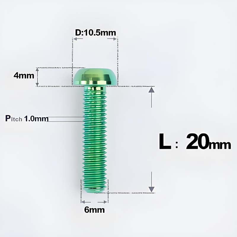 M6 X L8 20 35MM Top Cap Headset Titanium Bolt For Bike