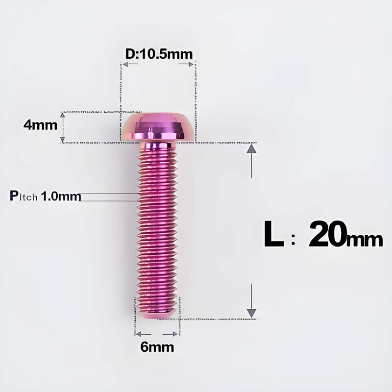 M6 X L8 20 35MM Top Cap Headset Titanium Bolt For Bike