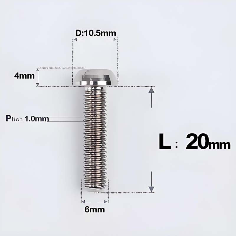 M6 X L8 20 35MM Top Cap Headset Titanium Bolt For Bike